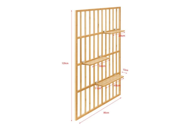 [en.casa] - Wandregal Røst 120x80x13cm Bambus
