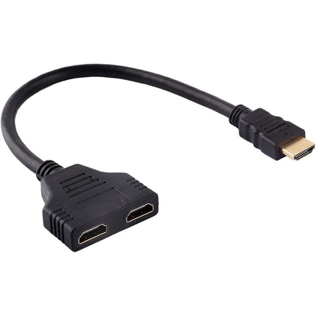 Csparkv - HDMI-Kabel-Splitter, 1080p, HDMI-Stecker auf Dual-HDMI-Buchse, 1-auf-2-Wege-Splitter-Adapterkabel für hd-tv, LCD-Monitor und Projektoren