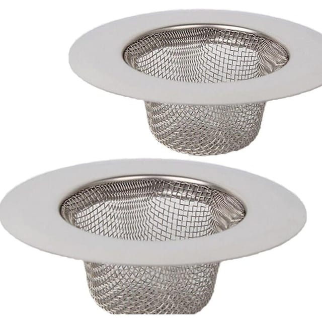 2er-Pack Mini-Spülbeckensiebe aus Edelstahl, Abflusssiebe aus Netzgewebe für Dusche, Badewanne oder Küchenspüle