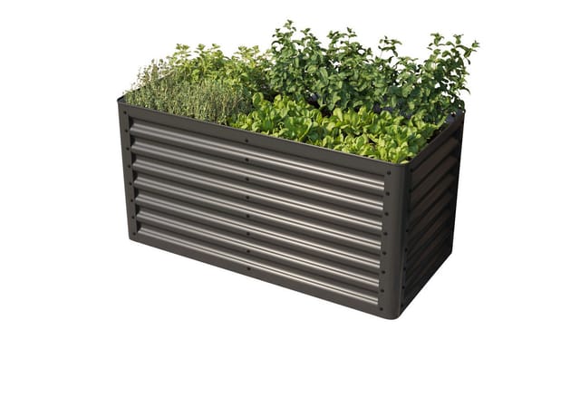 Toolport - primeyard Hochbeet luca anthrazit Stahlkonstruktion 120x60x35 cm