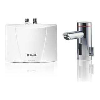 MBX3 Lumino Durchlauferhitzer Set 3,5kW 230V Unter­tisch max. 2,0l/min mit berührungsloser Sensorarmatur für Waschbecken - Clage