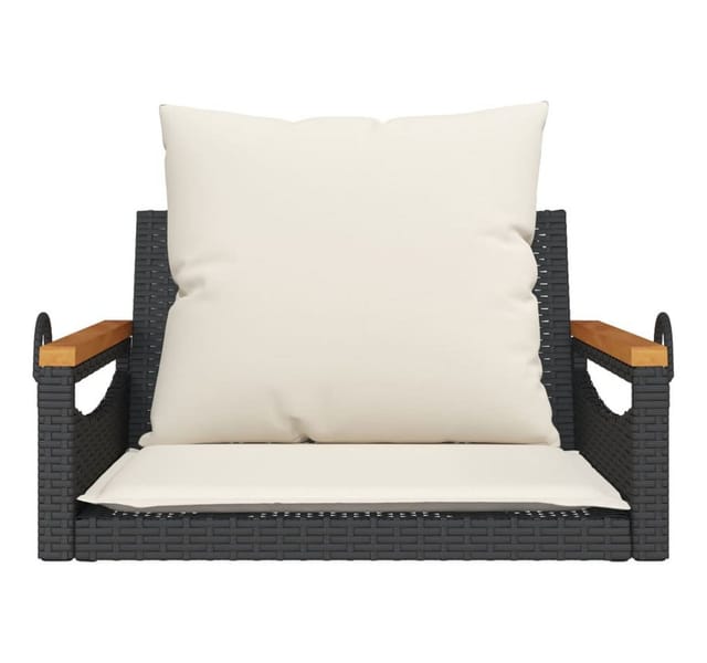 Vidaxl - Hängesessel mit Kissen Schwarz 63x62x40 cm Poly Rattan