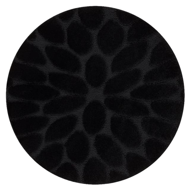 Badteppich SUPREME Kreis STONES, Steine, rutschfest, weich – schwarz black rotondo 50 cm