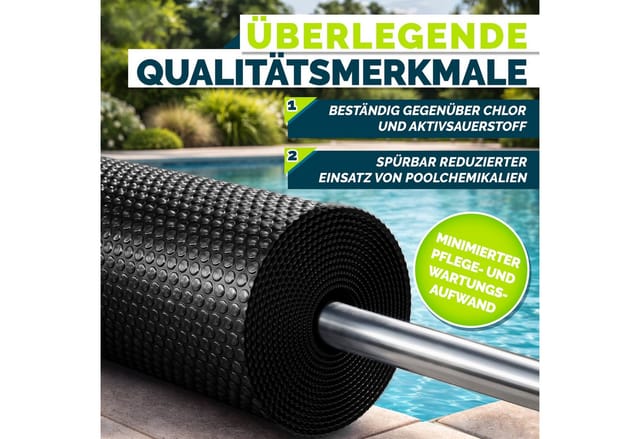 Tillvex® Premium Pool Solarabdeckplane 400 Μm Rechteckig 260x160 Cm Solarfolie Wärmeplane Zuschneidbar Solarplane Solarabdeckung Poolheizung Poolsolarplane Für Wassererwärmung