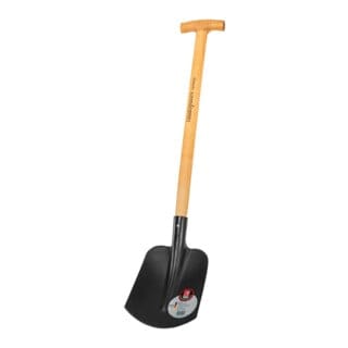 Idealspaten - ideal Kompakt-Schaufel, Emsländer Sandschaufel, Gr. 000, 1/2 geh., schwarz, Eschen-T-Stiel 63 cm - 02060195