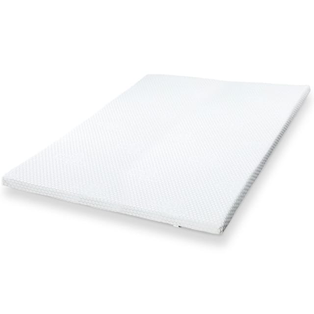 Memory Schaum Topper 75 x 160 Höhe 6cm Matratzenauflage mit abnehmbarem antibakteriellem und antimykotischem Bezug