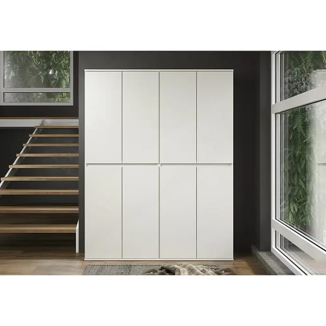Nevada Kleiderschrank 8 Türen weiß.
