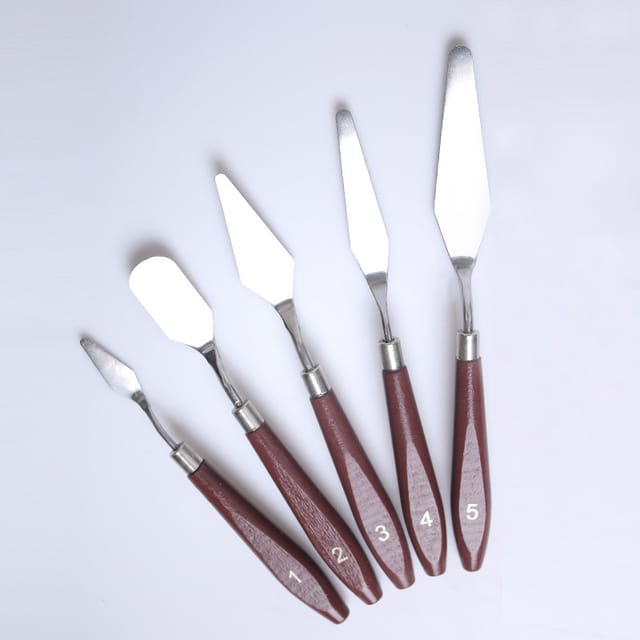 5-teiliges Malmesser-Set aus Edelstahl, Ölfarbenschaber, Spachtelset für Acrylmalerei und Ölmalerei