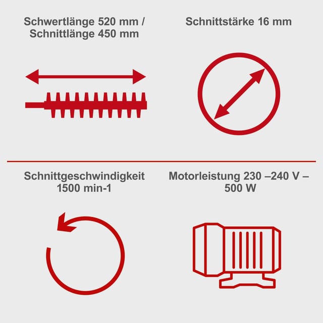 Scheppach Elektro Teleskop Heckenschere ETHT500 Schwert 520mm Länge bis 2900mm