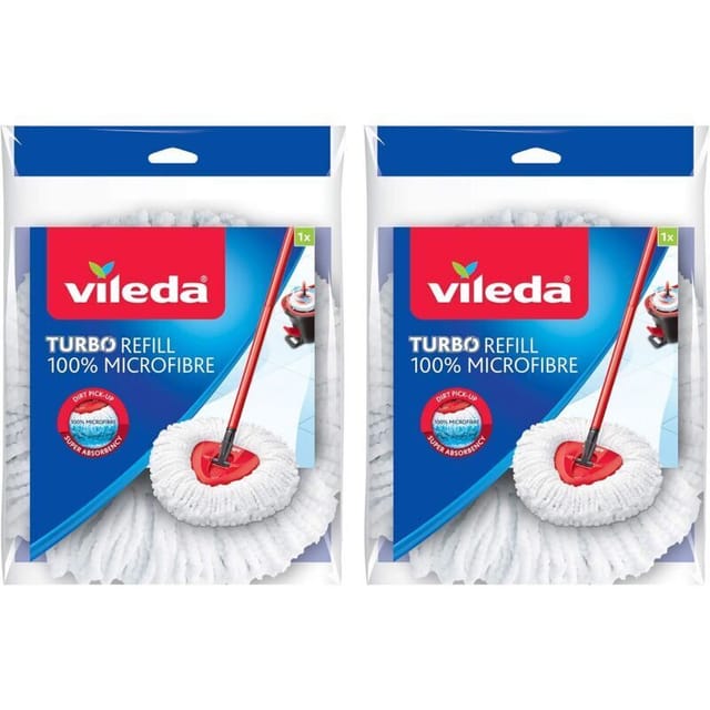 Vileda Mikrofaser-Moppkopf, Mikrofaser, Weiß, Doppelpack..DEBUNS