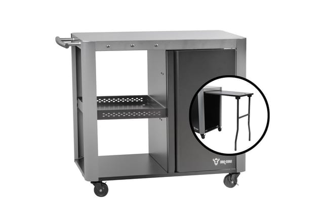 Grillwagen 95 x 50 x 80 cm, Silber Grilltisch mit großer Arbeitsfläche, Grill Serviertisch - Bbq-toro