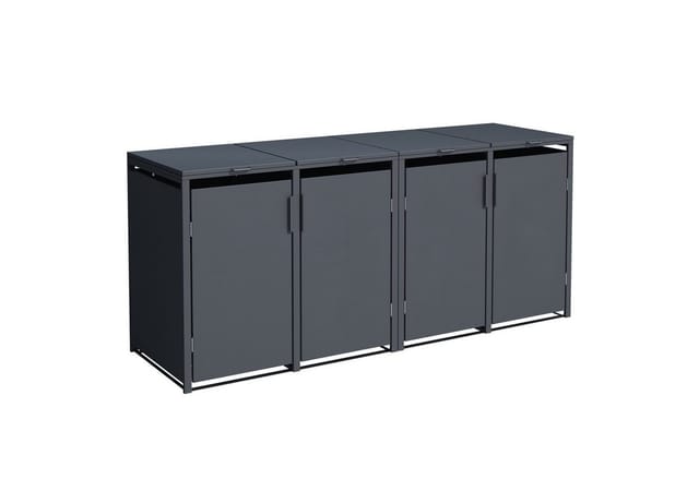 Mülltonnenbox münchen 264x80x116cm für 4x Tonnen 120 und 240 Liter, Stahl anthrazit