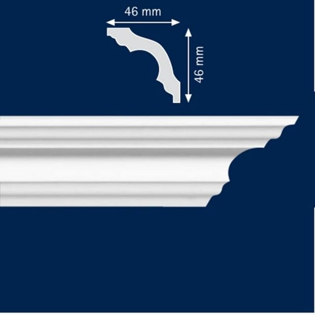 Proviston - Stuckleiste 46 x 46 x 2000 mm Deckenleiste Polystyrol Weiß