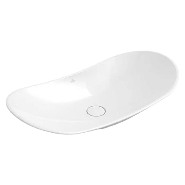 Villeroy&boch - My Nature - Aufsatzwaschbecken, ohne Hahnloch, 81x41 cm, Weiß, ohne Überlauf, mit Ceramicplus 411080R1