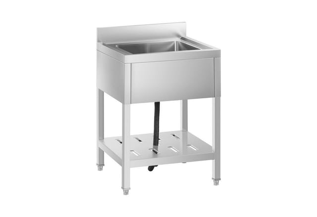 Royal Catering - Spültisch Spülbecken Edelstahlspüle Gastrospüle mit Regal Edelstahl 40x40x25,5cm