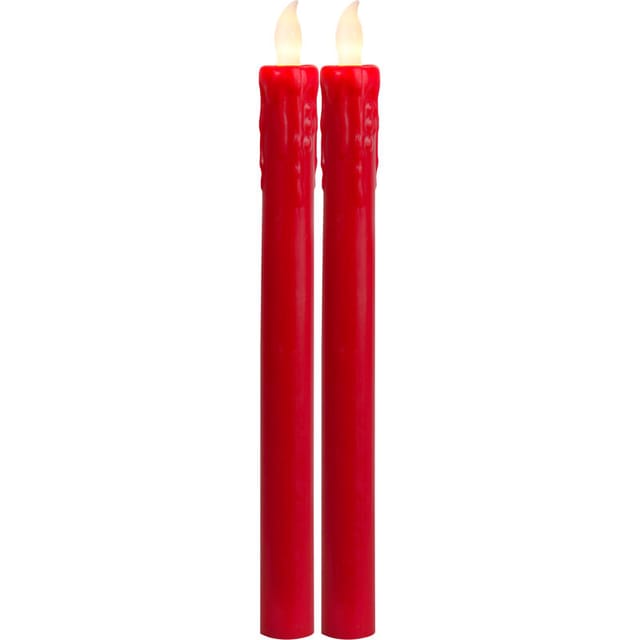 Trading led Kerzen led Stabkerzen Rot led Kerzen flackernde Flamme Kerzen Deko Stabkerzen Kerzen Set 2er Deko Kerzen Stabkerzen led - Star