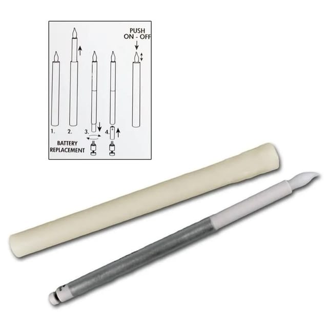 Trading 2er-Set led Stab-Kerze Pressevon Trading, LED-Kerze, Kerzenlicht warmweiß für Kerzenleuchter, batteriebetriebene Weihnachtsdeko aus