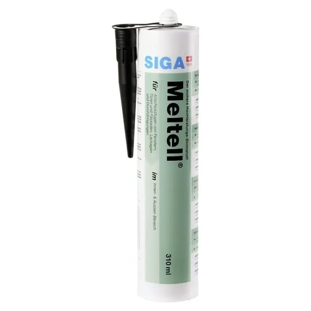 Siga - Meltell 320 black Hochleistungs-Dichtstoff 310 ml Kartusche Innen Außen