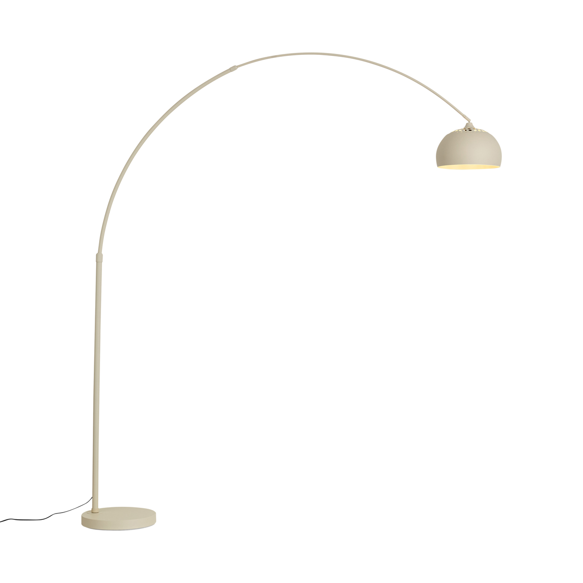 Qazqa Moderne Bogenlampe Beige Mit Marmorsockel - Xxl
