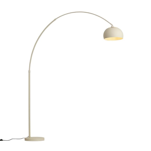 Qazqa Moderne Bogenlampe Beige Mit Marmorsockel - Xxl