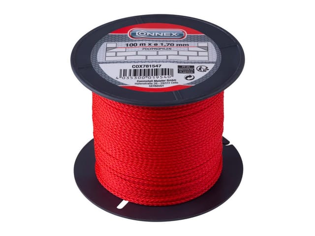 Maurerschnur 100 m ø 1,7 mm rot Maurerwerkzeug