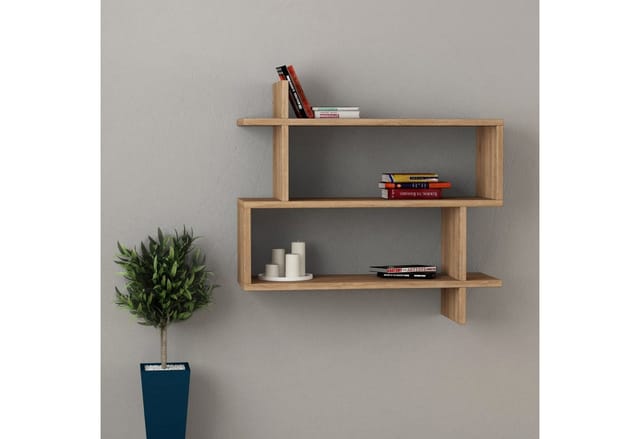 Decortie - Paralel Wandregal Modern Bücherregal Eiche b 70cm Medium - Oak