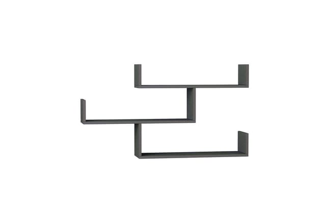 Tibet Wandregal Modern Bücherregal Display Unit Anthrazit Grau w 119cm Breit - Anthracite Grey - Decortie