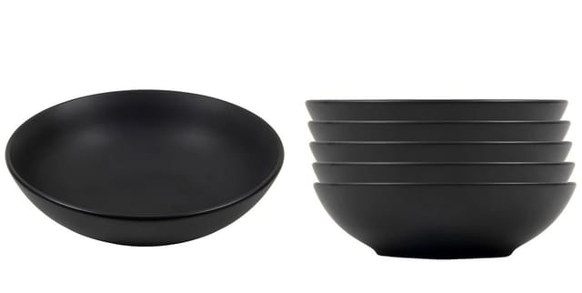 Suppenteller in schwarz matt - 6er Set - Tiefe Teller ca. ø 20 cm