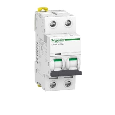 Schneider electric leistungsschalter acti9 ic60n 2p 16a 6000a curve c - a9f79216