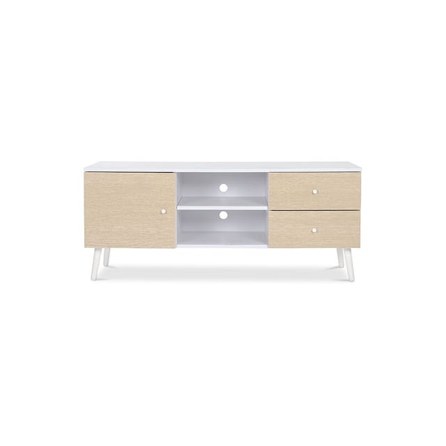 Privatefloor - Fernsehmöbel im skandinavischen Stil Norman - Holz Natural wood - Massivholz, mdf - Natural wood