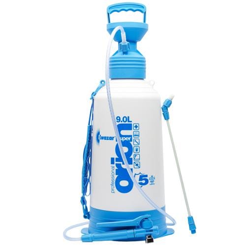 Kwazar 20010035 Pumpe Industriesprühgerät de Drucksprühgerät mit Viton-Dichtung Orion Pro Plus 12 L, blanco / blau, 24 x 24 x 75 cm