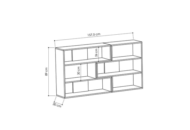 Decortie - Molly Bücherregal Nr.3 - Anthrazit - Anthrazit