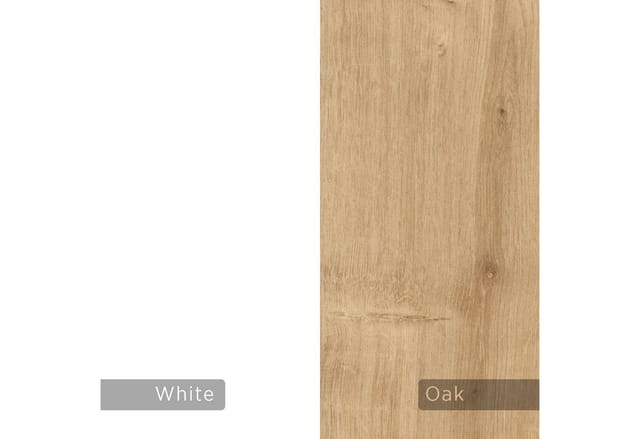 Decortie - Piri Modernes Bücherregal Display Unit Natürliche Eiche Effekt Weiß Groß 161cm - White