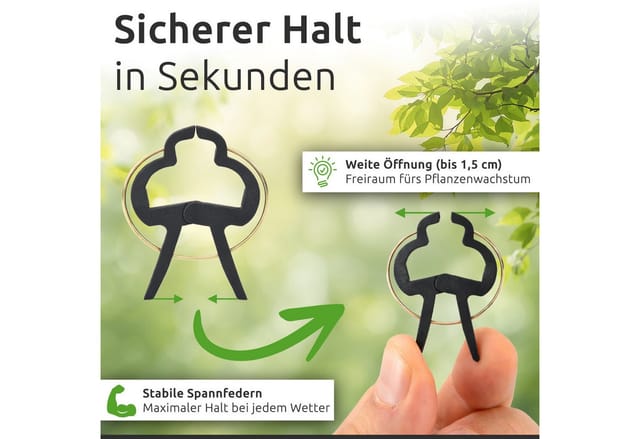 Ecence - 60x Pflanzen-Clips klein Pflanzenklammern Rankhilfe Tomaten Reben Rosen