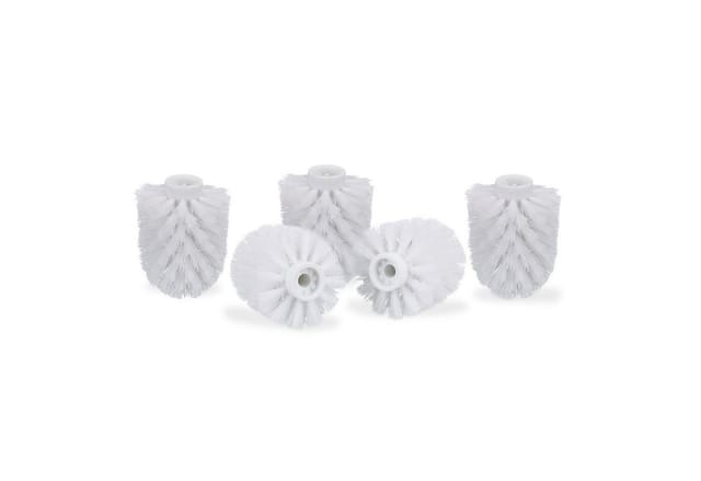 Relaxdays Wc Bürstenkopf Im 5er Set, Lose Toilettenbürsten Gewinde 9,5 Mm, Ersatzbürstenkopf Durchmesser 8 Cm, Weiß