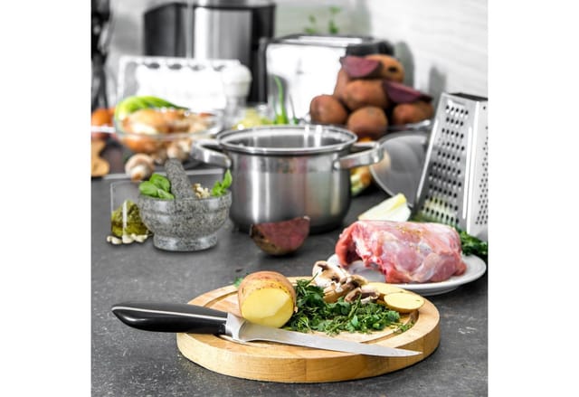 Relaxdays - Granit Mörser mit Stößel 17 cm Durchmesser, robuster, langlebiger Steinmörser, echter Granit poliert, grau