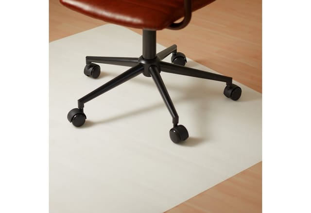 Relaxdays - Bürostuhlunterlage 120 x 150 cm, kratzfeste pe Bodenschutzmatte, schalldämmende Unterlegmatte für Büro, weiß