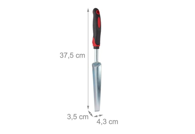 Unkrautstecher, Pflanzenstecher zur effektiven Unkrautentfernung, ergonomischer Griff, l: 37,5 cm, schwarz-rot - Relaxdays