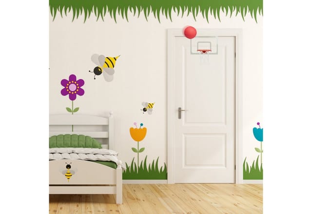 Relaxdays - Basketballkorb fürs Zimmer, Set mit Ball & Luftpumpe, Backboard zum an die Tür hängen, ohne Bohren, mehrfarbig