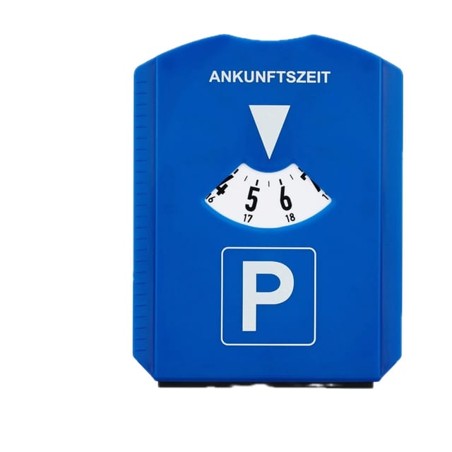 Relaxdays Parkscheibe 10er Pack, Eiskratzer, 3 Einkaufswagenchips, Gummilippe, Parkuhr Auto, StVO, Kunststoff, blau