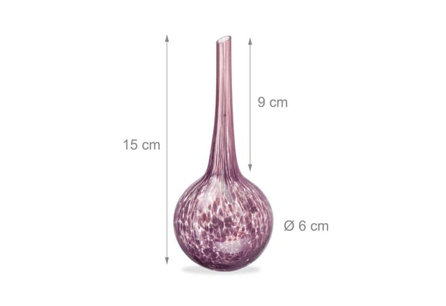 Relaxdays - Bewässerungskugel 2er Set, dosierte Pflanzen Bewässerung Blumen, Gießhilfe Büro, Urlaub, ø 6 cm, Glas, lila