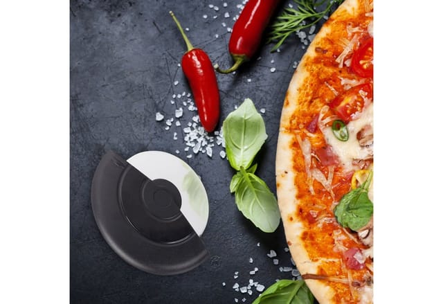 Relaxdays - 3 x Pizzaschneider Premium Edelstahl, Gastro, Wheel, Pizzamesser rund, spülmaschinenfest, schwarz