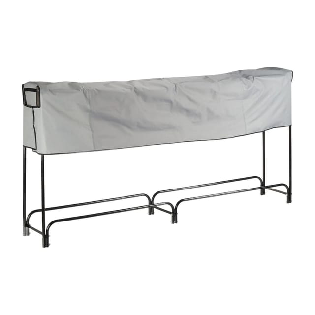 Kaminholzregal extra breit, Abdeckplane für Holzvorrat, Kaminholzständer Metall, hbt 122 x 245 x 40cm, schwarz - Relaxdays