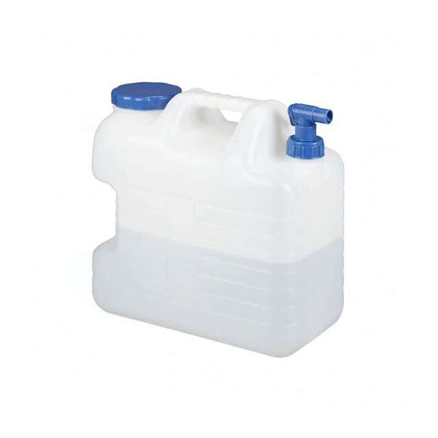Relaxdays - 20 l Wasserkanister, Ablasshahn, Schraubdeckel, tragbarer Trinkwasserkanister, BPA-frei, Camping, Auto, weiß