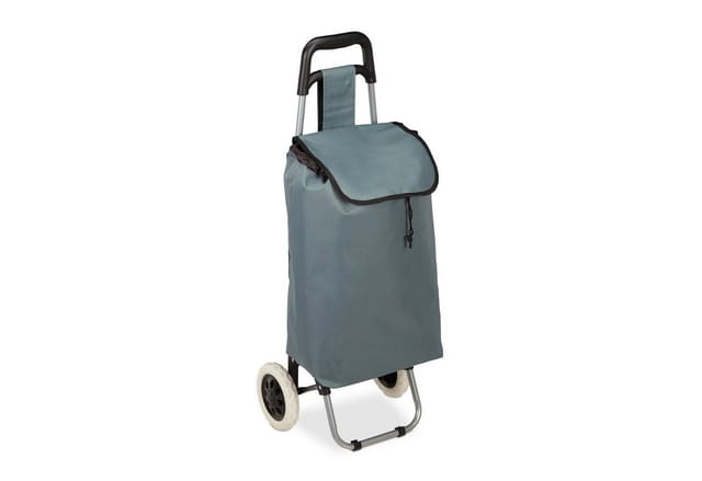 Relaxdays - Einkaufstrolley klappbar, Abnehmbare Tasche 28 l, Einkaufswagen mit Rollen HxBxT: 92,5 x 42 x 28 cm, grau