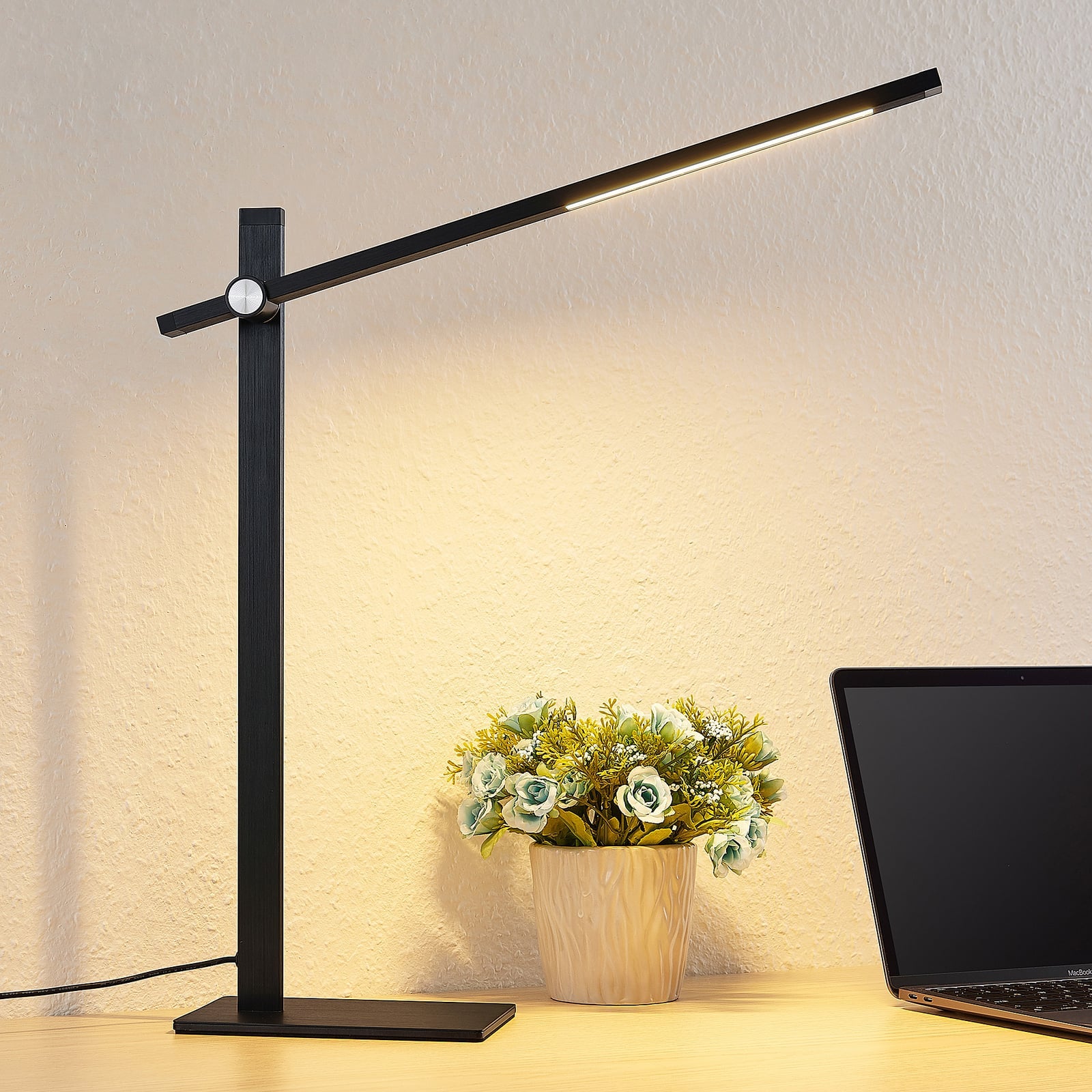 [gebraucht] B-ware Lucande Tischleuchte Wasko Led Dimmbar Schwarz Metall 3000k 420lm 12x45,5cm