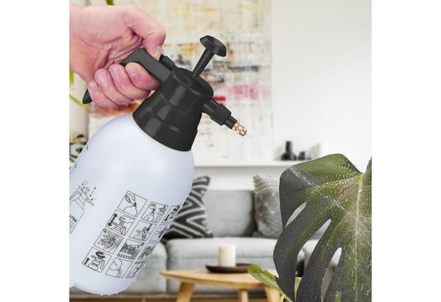 Relaxdays - Pumpsprühflasche, einstellbare Messingdüse, Pflanzen Bewässerung, Schädlingsbekämpfung, 1l Sprüher, schwarz