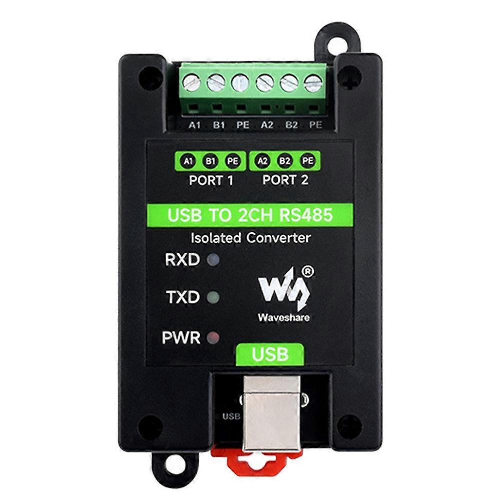 Waveshare Ft2232hl Industrietauglicher 2-kanal-usb-zu-rs485-konverter Mit Isolation, Kompatibel Mit Wand- Und Din-schienenmontage
