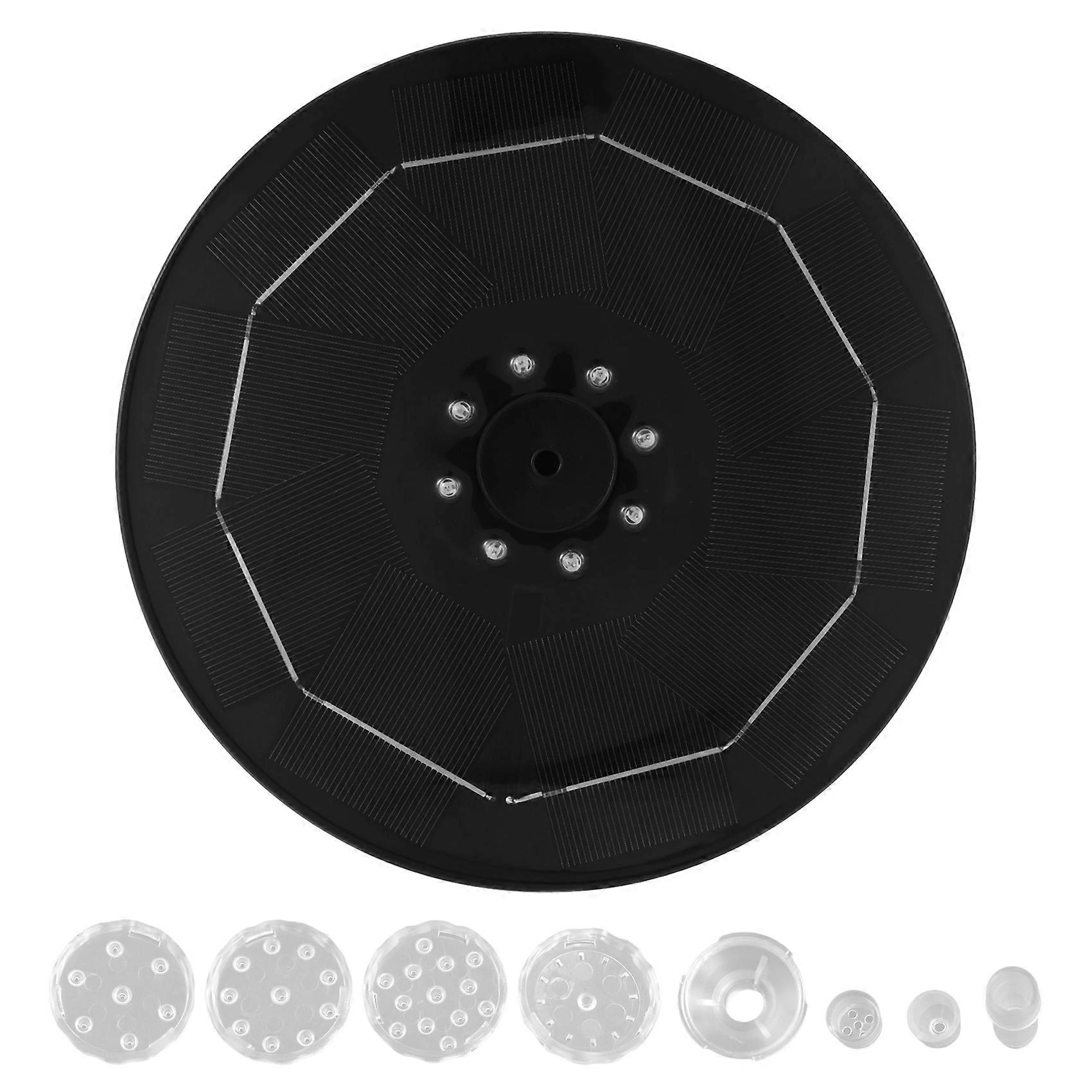 21,5 Cm Led-solarpumpe Mit 5000 Mah Akku, 6,5 W Leistung Und 6 Fontänendüsen, Ideal Für Vogeltränken Und Wasserrecycling Im Garten.