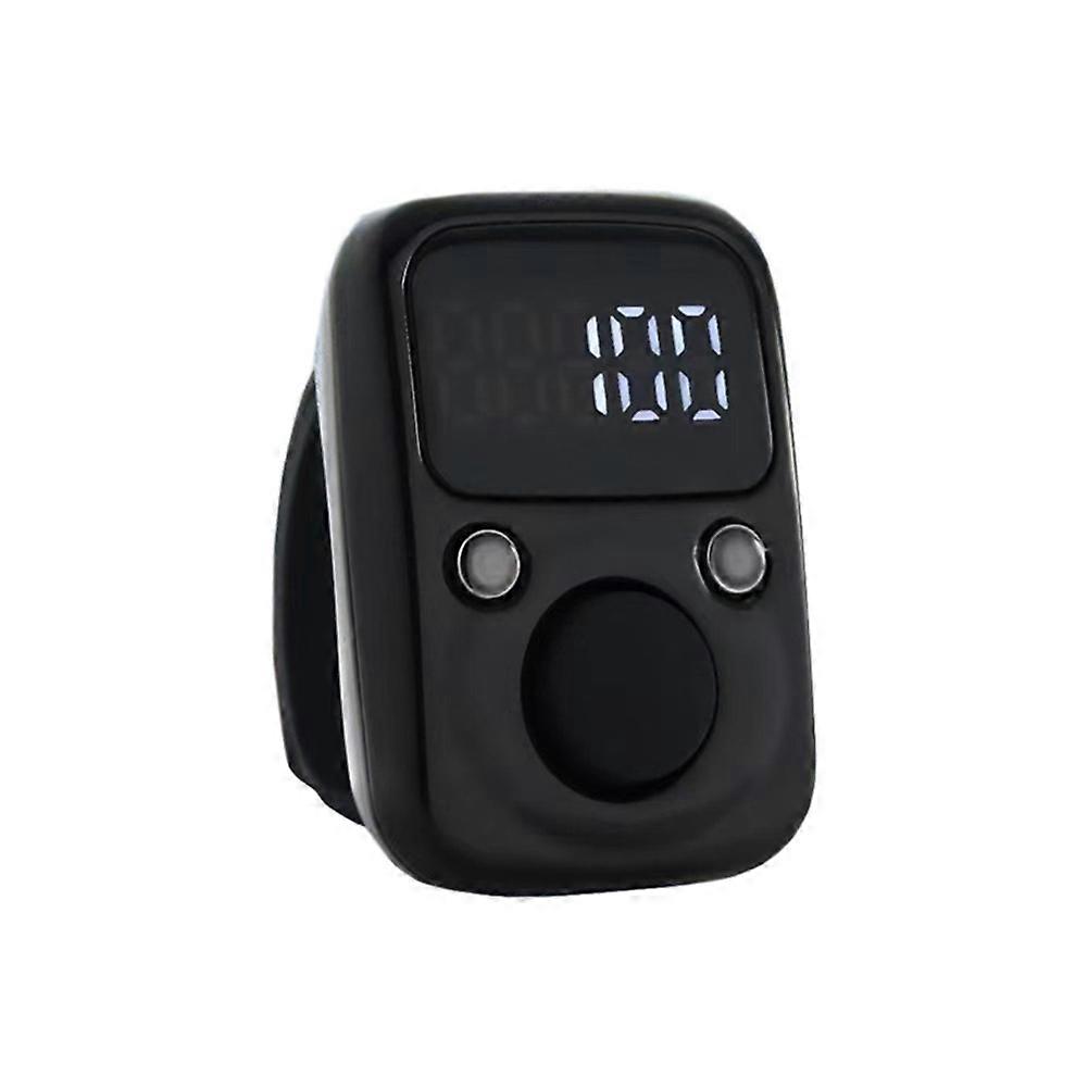 Wiederaufladbarer Led-zähler Mit Stoppuhr, 5-stellig, Einstellbar, Zum Tragen Am Finger, Schwarz